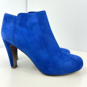 CHLOE SUEDE ANKLE ZIPPER BOOTS BLUE COLOR SIZE 38.5